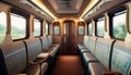 passenger train interior Royalty Free Stock Photo