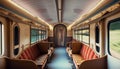 passenger train interior Royalty Free Stock Photo