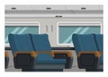 Passenger train interior. Simple flat illustration. Royalty Free Stock Photo