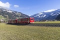 Passenger train on the narrow gauge railway Royalty Free Stock Photo