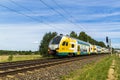 A passenger train of ODEG in summer weather Royalty Free Stock Photo