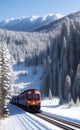 Passenger train running.snow background Royalty Free Stock Photo
