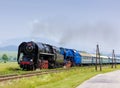 passenger train with steam locomotives (475.101+498.022), Strazo