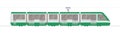 Passenger train. Subway transport underground train vector