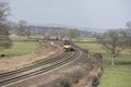 Passenger train travels south of Exeter in Devon UK Royalty Free Stock Photo