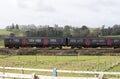 Passenger train travels south of Exeter in Devon UK Royalty Free Stock Photo