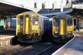 Passenger trains at Carnforth station. Royalty Free Stock Photo
