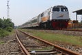 Passenger trains in Indonesia Royalty Free Stock Photo