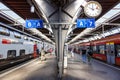 Passenger trains of SBB Schweizerische Bundesbahnen and SÃÂ¼dostbahn at main railway station in Zurich, Switzerland