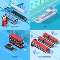 Passenger Transport Isometric 2x2 Design Concept Royalty Free Stock Photo