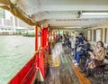 Passenger on upper deck of a Star Ferry Royalty Free Stock Photo