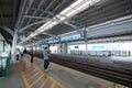 Passenger wait for BTS sky train Royalty Free Stock Photo