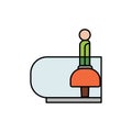 passenger, walkway, transportation line colored icon. elements of airport, travel illustration icons. signs, symbols can be used Royalty Free Stock Photo