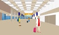 passengers airport hall Royalty Free Stock Photo