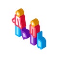 Passengers With Baggage isometric icon vector illustration