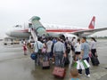 Passengers boarding