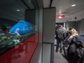 Passengers boarding a Boeing 747-400 Jumbo jet From KLM Dutch airlines travelling from Toronto Alan pearson to Amsterdam Schiphol Royalty Free Stock Photo