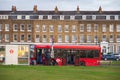 Passengers boarding bus in Blackheath, London, England Royalty Free Stock Photo