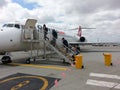 Passengers Boarding qantas plane at Perth airport Royalty Free Stock Photo