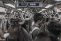 Passengers commute in the Singapore subway Royalty Free Stock Photo