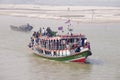 Passengers cross Padma river on Daulatdia ferry boat at Chhota Dhulandi, Bangladesh.