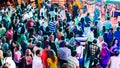 Passengers on dancing party during cruise on liner