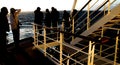 Passengers on the deck of a cruise ship Royalty Free Stock Photo