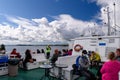 Passengers on the deck of a ferry in Turku Archipelago, Finland Royalty Free Stock Photo