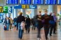 Passengers in departure lounge of Vnukovo International Airport in Moscow