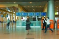 Passengers in the departure lounge of Vnukovo International Airport