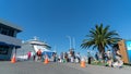 Passengers disembark at Port of Tauranga for days visit and sight seeing