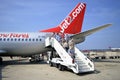 Passengers disembarking form a Jet2.com Airbus A320 aircraft