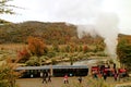 Passengers of `The End of the World Train` Getting off at Macarena Waterfall Station During the Excursion, Argentina