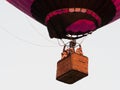 Passengers enjoying the view from their balloon