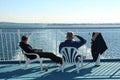 Passengers on a ferry crossing