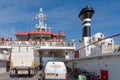 Passengers at Ferry from Holwerd to Dutch island Ameland