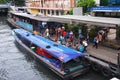 Passengers getting off boat at Pratunam Pier