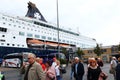 Passengers getting off ferry at terminal Oslo Norway