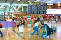 Passengers in hurry at airport