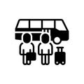 Black solid icon for Passengers, wayfaring and migratory