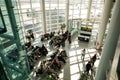 Passengers inside Henri Coanda International Airport, near Bucharest, Romania Royalty Free Stock Photo