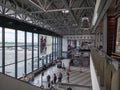 Passengers Inside the Milan Malpensa Airport Facility in Italy