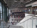 Passengers Inside the Milan Malpensa Airport Facility in Italy