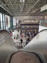 Passengers Inside the Milan Malpensa Airport Facility in Italy