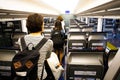 Passengers inside the Narita express train