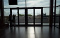 Passengers at the international airport Royalty Free Stock Photo