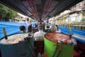 Passengers on Khlong Canal Boat Bangkok Thailand