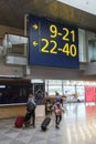 Passengers with luggage at helsinki vantaa airport