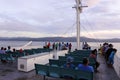 Passengers onboard of inter island ferry in Fiji