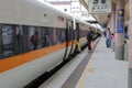 Passengers Passengers boarding and alighting highspeed train Royalty Free Stock Photo